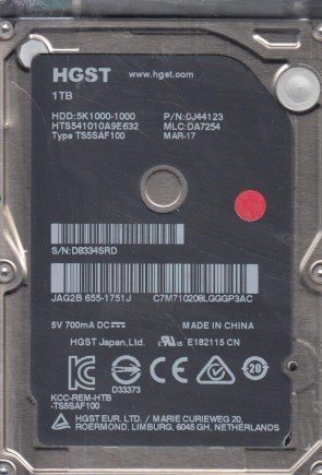 HTS541010A9E632 Hitachi 1TB SATA 2.5 Inch Hard Drive