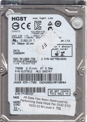 Hitachi HTS541075A9E662