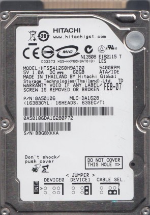 HitachiHTS541260H9AT0060 GBIDE2.5