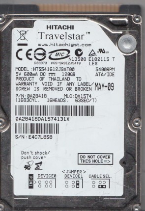HitachiHTS541612J9AT00120 GBIDE2.5