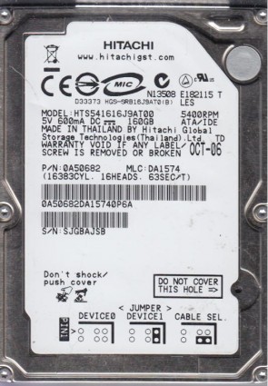 HitachiHTS541616J9AT00160 GBIDE2.5
