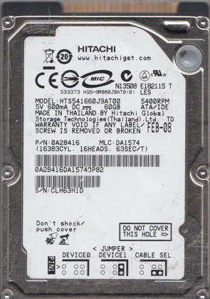 HitachiHTS541660J9AT0060 GBIDE2.5