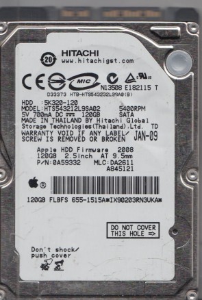 HTS543212L9SA02 Hitachi 120GB SATA 2.5 Inch Hard Drive
