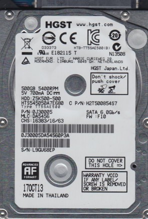 HTS545032A7E380 Hitachi 320GB SATA 2.5 Inch Hard Drive