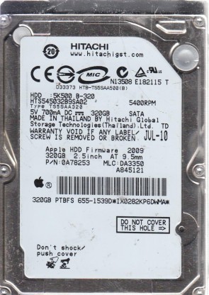 HTS545032B9SA02 Hitachi 320GB SATA 2.5 Inch Hard Drive