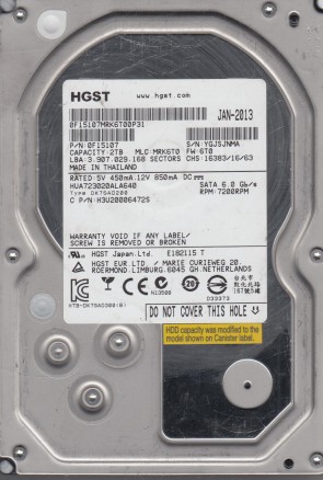 HUA723020ALA640 Hitachi 2TB SATA 3.5 Inch Hard Drive