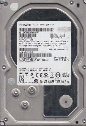HUA723020ALA641 Hitachi 2TB SATA 3.5 Inch Hard Drive