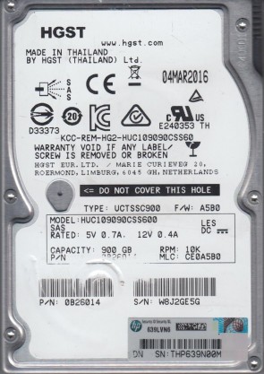 HUC109090CSS600 Hitachi 900GB SAS 2.5 Inch Hard Drive