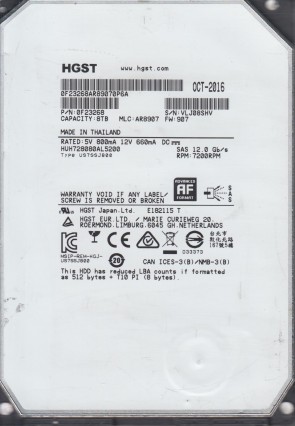 HUH728080AL5200 Hitachi 8TB SAS 3.5 Inch Hard Drive