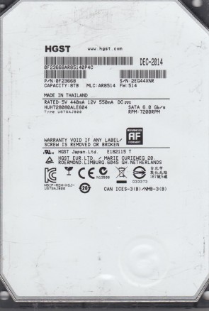 HUH728080ALE604 Hitachi 8TB SATA 3.5 Inch Hard Drive