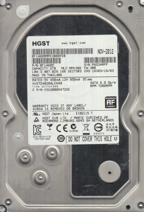 HUS724020ALE640 Hitachi 2TB SATA 3.5 Inch Hard Drive