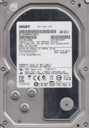 HUS724030ALA640 Hitachi 3TB SATA 3.5 Inch Hard Drive