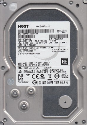 HUS724030ALE640 Hitachi 3TB SATA 3.5 Inch Hard Drive