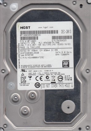 HUS724040ALE640 Hitachi 4TB SATA 3.5 Inch Hard Drive