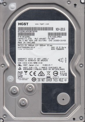 HUS726020ALS214 Hitachi 2TB SAS 3.5 Inch Hard Drive
