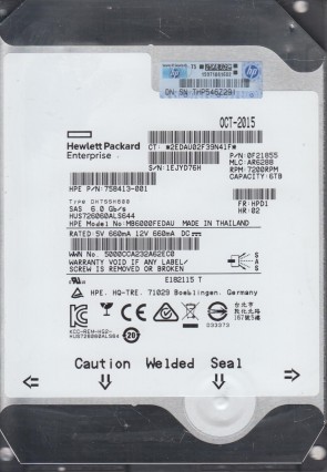 HUS726060ALS644 Hitachi 6TB SAS 3.5 Inch Hard Drive