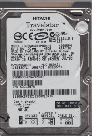 HitachiIC25N040ATMR0440 GBIDE2.5