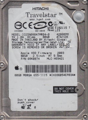 HitachiIC25N080ATMR0480 GBIDE2.5