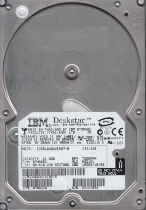 HitachiIC35L040AVER0741170 MBIDE3.5