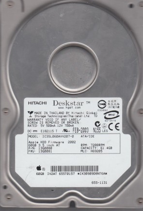 IC35L060AVV207-0 Hitachi 60GB IDE 3.5 Inch Hard Drive