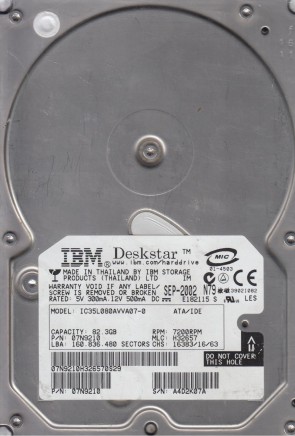 IC35L080AVVA07-0 Hitachi 80GB IDE 3.5 Inch Hard Drive