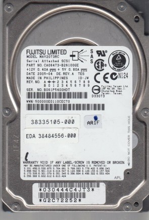 MAV2073RC Fujitsu 73GB SAS 2.5 Inch Hard Drive