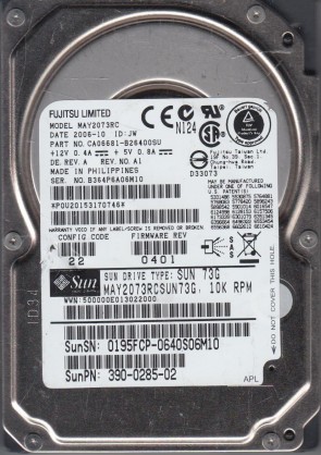 MAY2073RC Fujitsu 73GB SAS 2.5 Inch Hard Drive