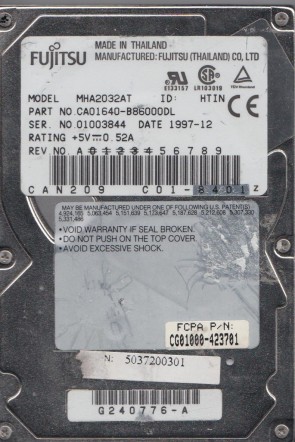 MHA2032AT Fujitsu 3.2GB IDE 2.5 Inch Hard Drive