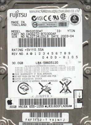 MHS2030AT Fujitsu 30GB IDE 2.5 Inch Hard Drive