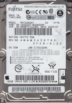 MHT2060AT Fujitsu 60GB IDE 2.5 Inch Hard Drive