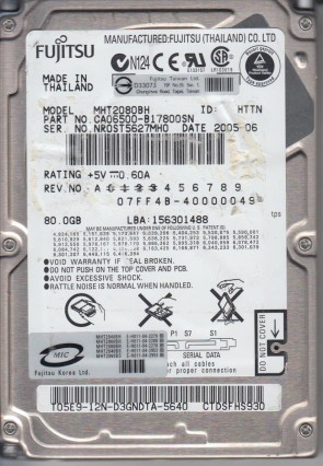 MHT2080BH Fujitsu 80GB SATA 2.5 Inch Hard Drive