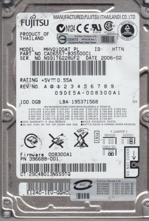 MHV2100AT Fujitsu 100GB IDE 2.5 Inch Hard Drive