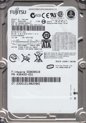 MHW2100BH Fujitsu 100GB SATA 2.5 Inch Hard Drive