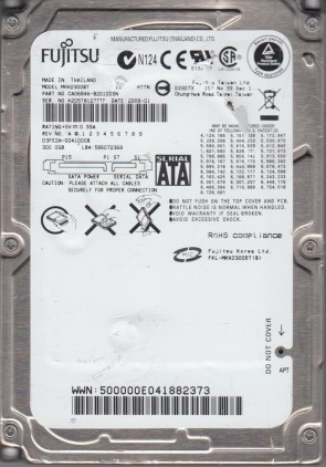 MHX2300BT Fujitsu 300GB SATA 2.5 Inch Hard Drive