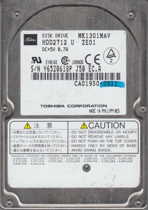 MK1301MAV Toshiba 1.3GB IDE 2.5 Inch Hard Drive
