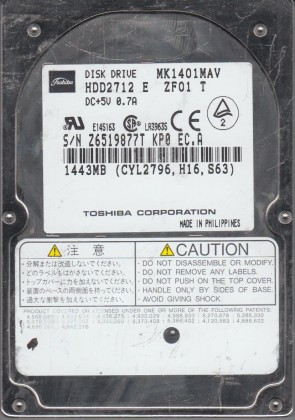 MK1401MAV Toshiba 1.4GB IDE 2.5 Inch Hard Drive
