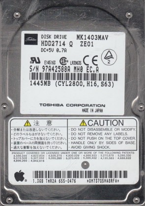 MK1403MAV Toshiba 1.3GB IDE 2.5 Inch Hard Drive