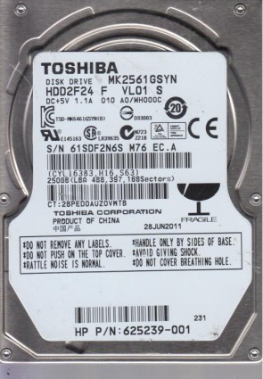ToshibaMK2561GSY250 GBSATA2.5