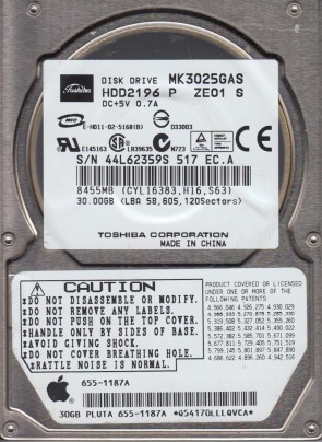 MK3025GAS Toshiba 30GB IDE 2.5 Inch Hard Drive