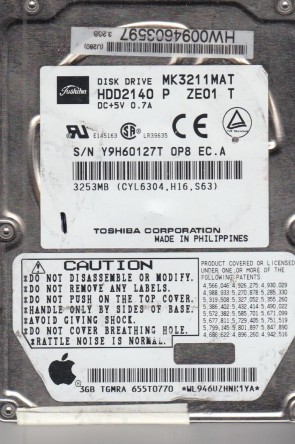 MK3211MAT Toshiba 3.2GB IDE 2.5 Inch Hard Drive