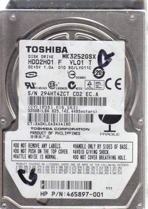 MK3252GSX Toshiba 320GB SATA 2.5 Inch Hard Drive