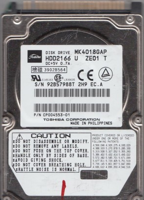 MK4018GAP Toshiba 40GB IDE 2.5 Inch Hard Drive
