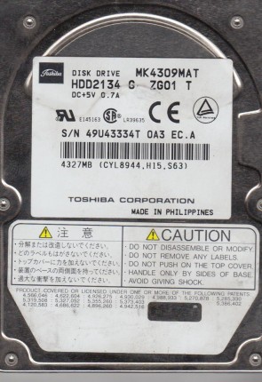 MK4309MAT Toshiba 4.3GB IDE 2.5 Inch Hard Drive