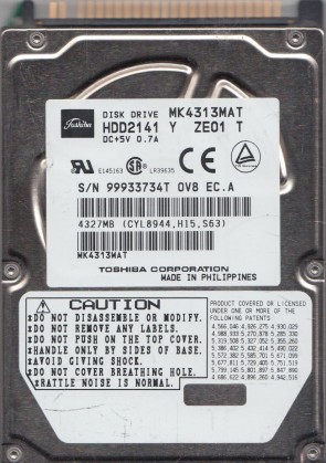 MK4313MAT Toshiba 4.3GB IDE 2.5 Inch Hard Drive