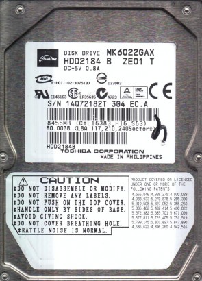 ToshibaMK6022GAX60 GBIDE2.5