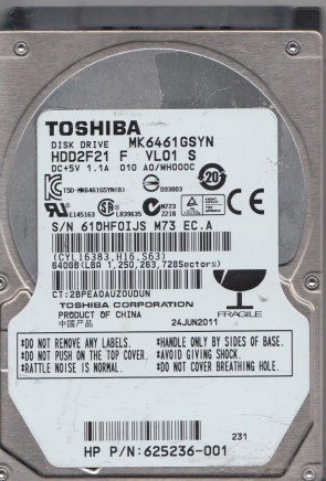 ToshibaMK6461GSYN640 GBSATA2.5