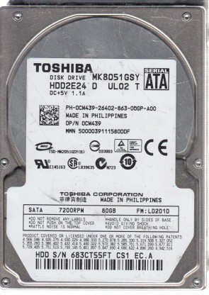 ToshibaMK8051GSY80 GBSATA2.5