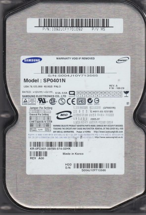 SamsungSP0401N40 GBIDE3.5