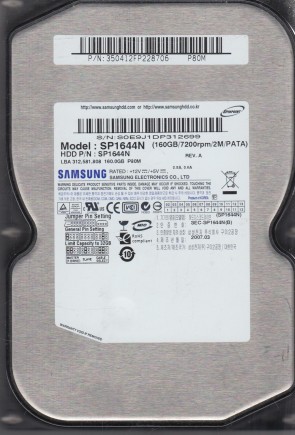 SP1644N Samsung 160GB IDE 3.5 Inch Hard Drive