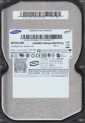 SP2514N Samsung 250GB SATA 3.5 Inch Hard Drive